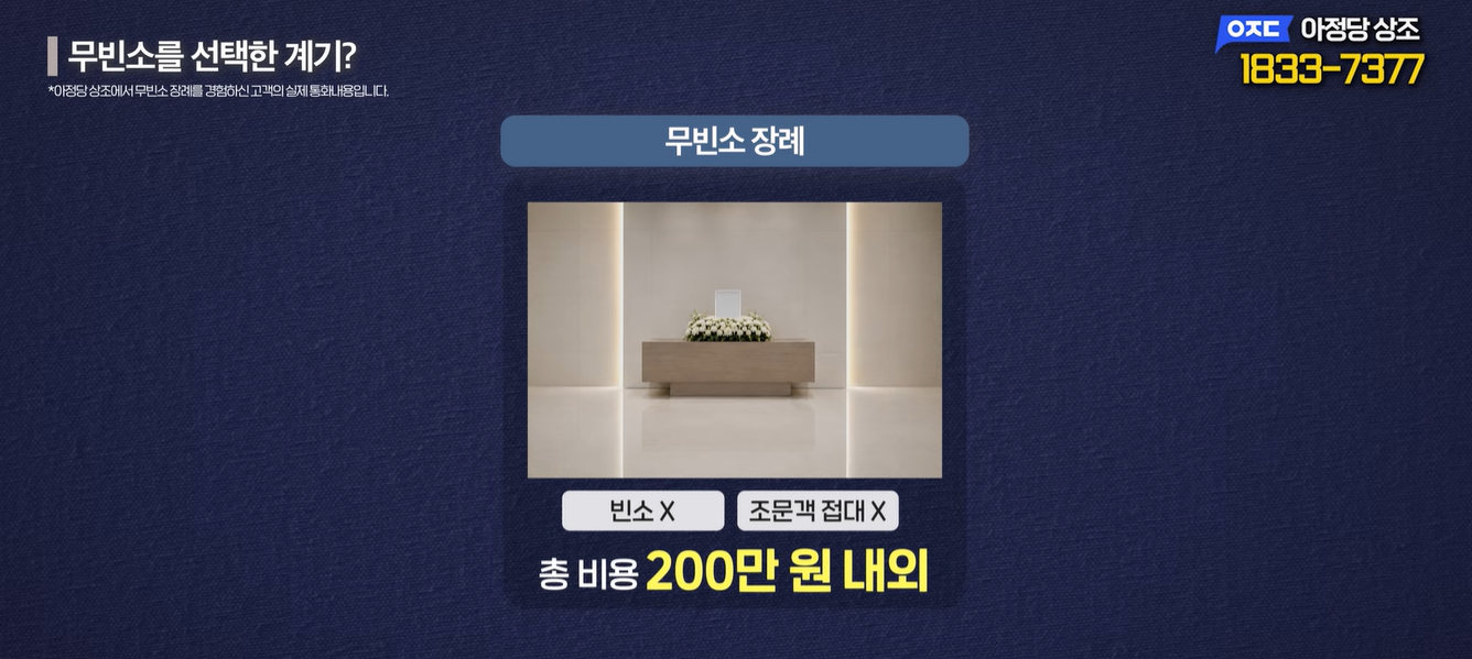 무빈소 장례가 저렴한 이유